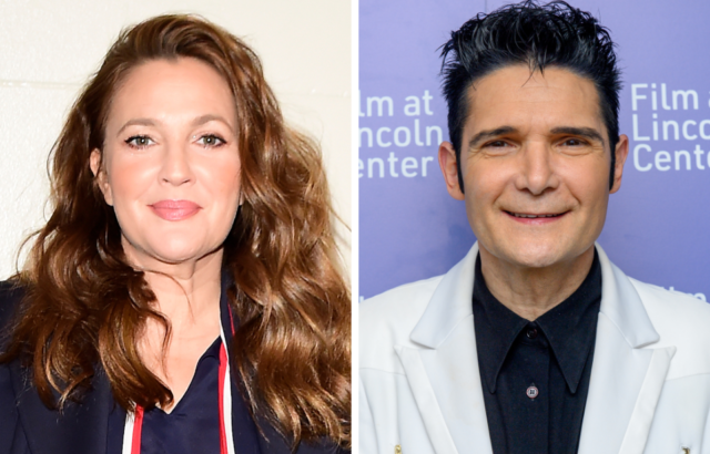 Headshots of Drew Barrymore and Corey Feldman.