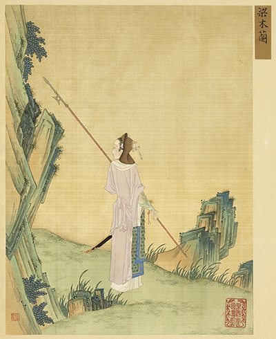 Painting of the folk character Hua Mulan