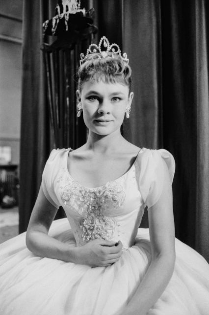 Judi Dench in costume as Ophelia in a 1957 production of Hamlet
