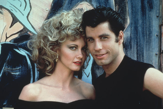 Olivia Newton-John and John Travolta as Sandy and Danny in 'Grease'