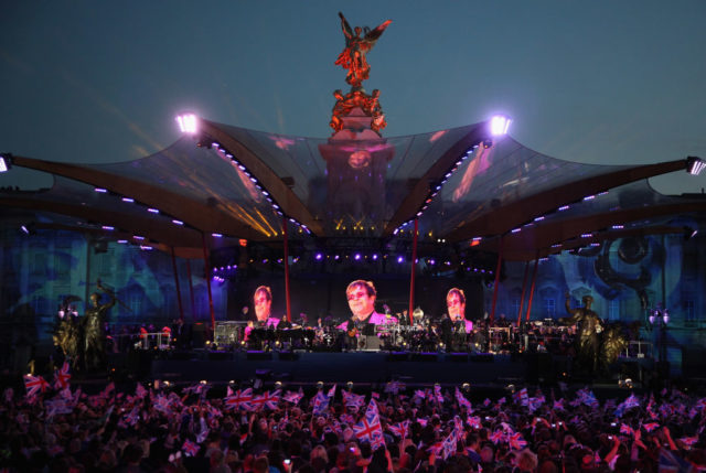 Elton John performs at the Queen's Diamond Jubilee concert in 2012. 