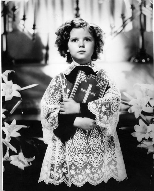 Shirley Temple with bible