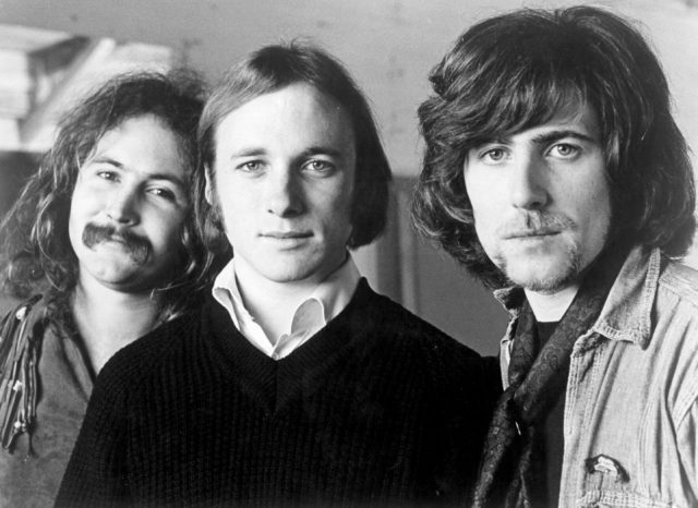 Headshot of David Crosby, Stephen Stills, and Graham Nash.