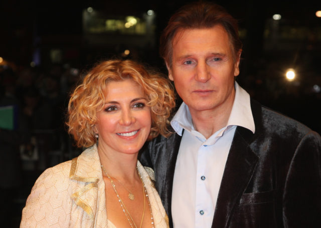 Headshot of Natasha Richardson and Liam Neeson smiling for a photo.