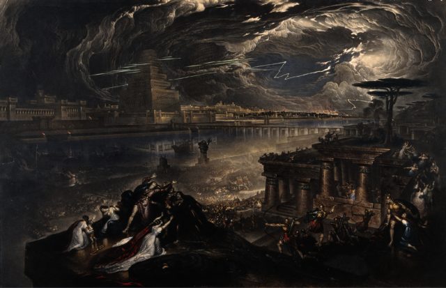 Colored image of the fall of Babylon.