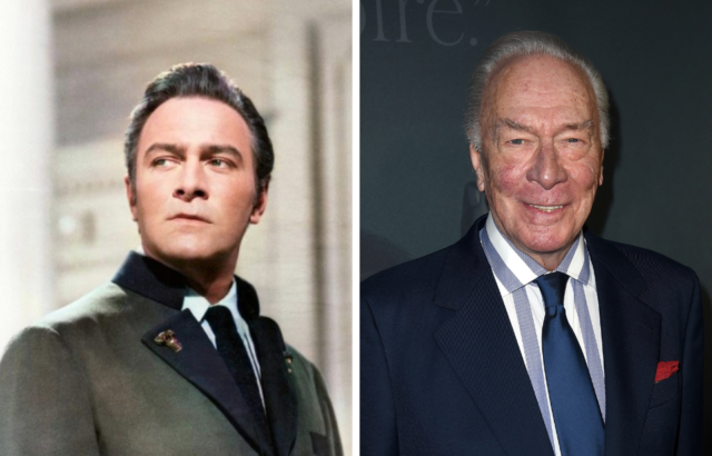 Headshots of a young and old Christopher Plummer