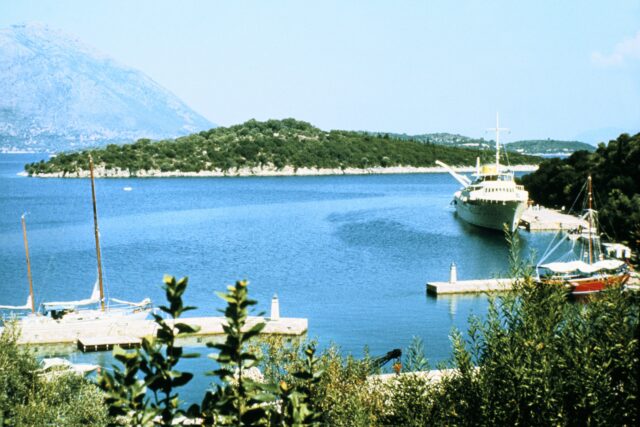 a view of Onassis' private island