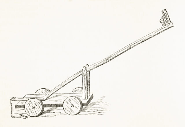 Illustration of a ducking stool.