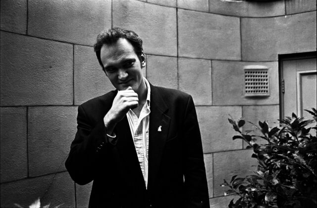 Black and white photo of Tarantino