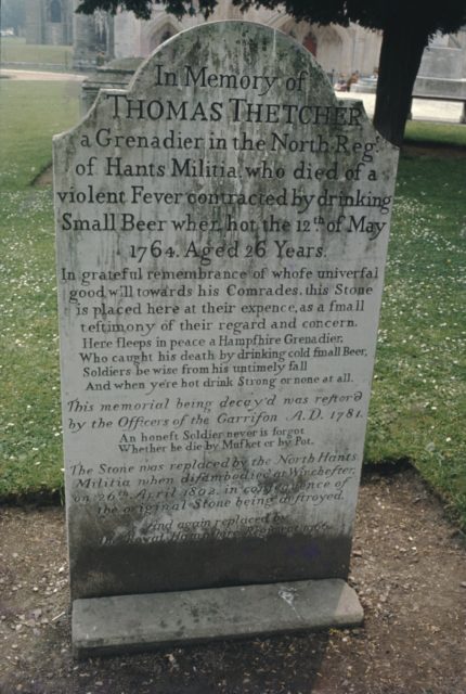 Thomas Thetcher's gravestone