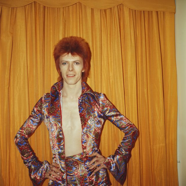 David Bowie in his Ziggy Stardust outfit