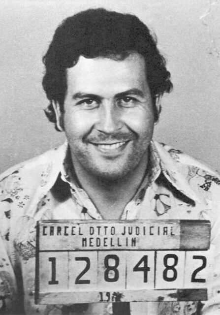 Mugshot of Pablo Escobar.