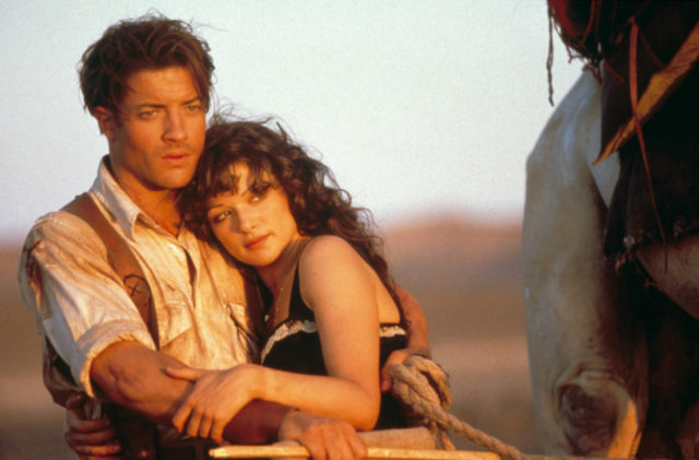 Brendan Fraser and Rachel Weisz as Rick O'Connell and Evelyn Carnahan in 'The Mummy'