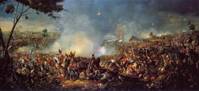 Paining by William Sadler depicting the Battle of Waterloo