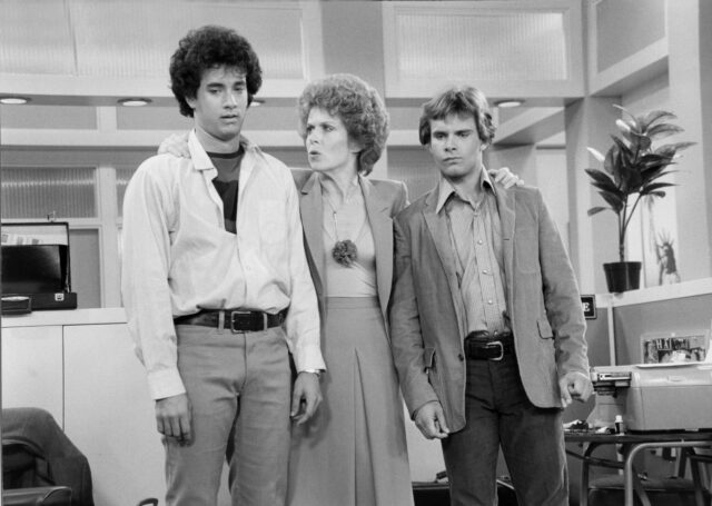 Tom Hanks, Holland Taylor and Peter Scolari as Kip Wilson, Ruth Dunbar and Henry Desmond in 'Bosom Buddies'