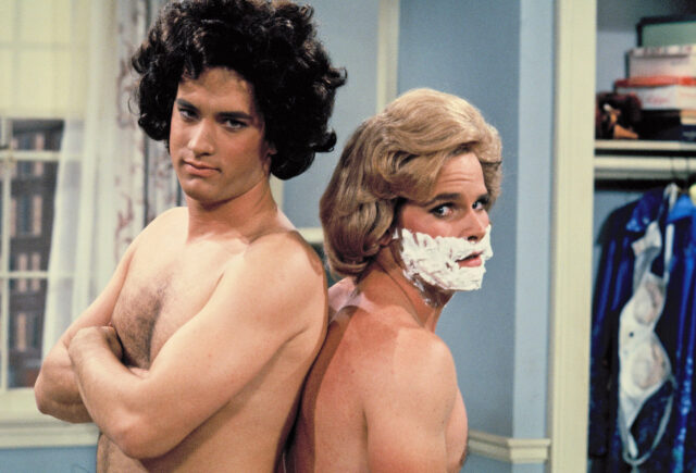 Tom Hanks and Peter Scolari as Kip Wilson and Henry Desmond in 'Bosom Buddies'