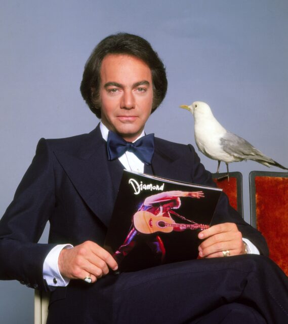 Portrait of Neil Diamond with a seagull