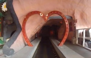 The entrance to the Tunnel of Love ride at the Grona Lund theme park in Sweden.