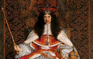 King Charles II in Coronation robes. Painting by John Michael Wright between 1671 and 1676.