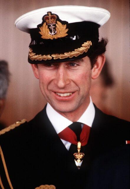 Prince Charles, Prince of Wales, in naval uniform during a visit to India on November 29, 1980.