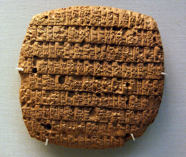 Mesopotamian cuneiform on display