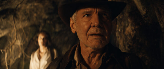 A headshot of Harrison Ford as Indiana Jones in the new film, "Dial of Destiny"