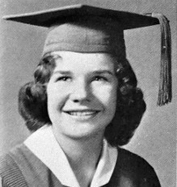 Janis Joplin's high school graduation photo.
