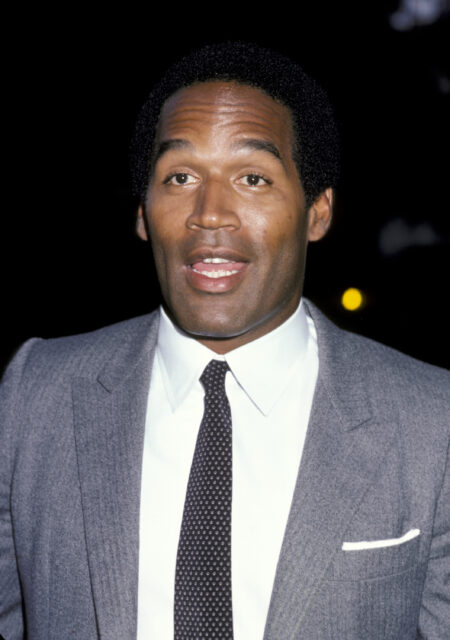 O.J. Simpson dressed in a grey suit