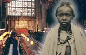 Interior of the Quire at St. George's Chapel, in Windsor Castle + Portrait of Prince Alemayehu