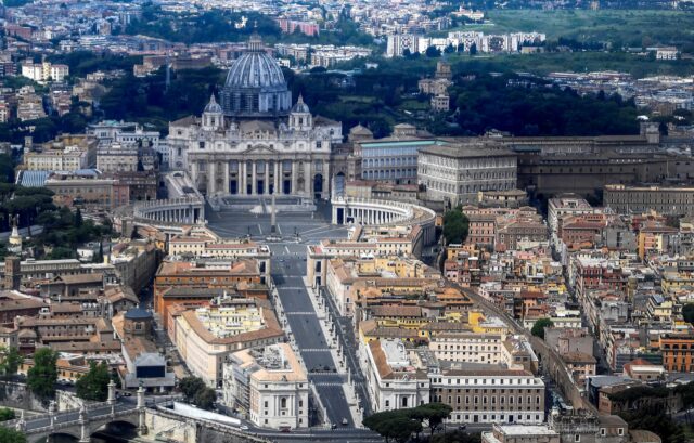 Pilgrims flocking to St Peter's Square in Vatican City
