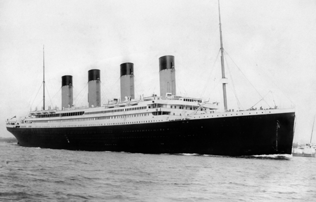 Titanic departing Southampton on April 10, 1912.