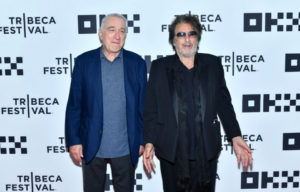 Robert De Niro and Al Pacino standing together on a red carpet