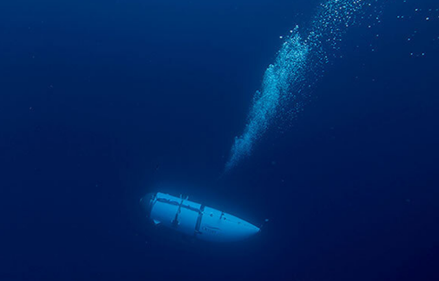 Titan diving in deep water