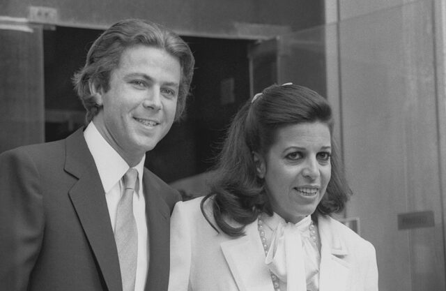 Christina Onassis and Thierry Roussel dressed in wedding attire