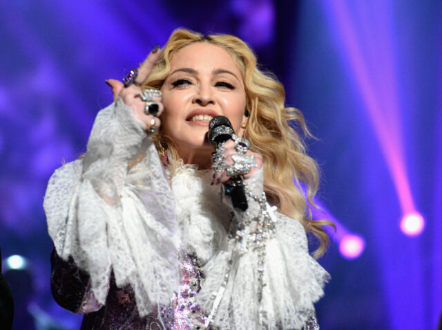 Madonna performing on-stage