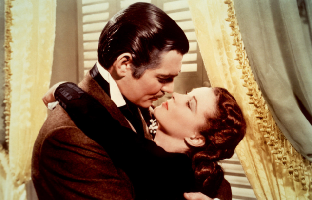 Clark Gable and Vivien Leigh in Gone with the Wind.