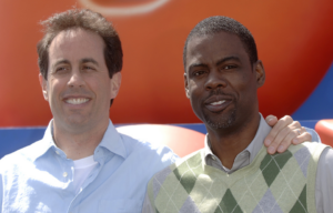 Jerry Seinfeld and Chris Rock pose for photographers during a photocall for the animated feature Bee Movie at the Cannes Film Festival, May 17, 2007.