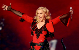Madonna performing on-stage