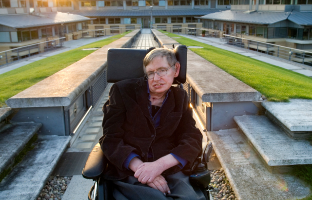 Professor Stephen Hawking, British theoretical physicist. Photographed at the Centre for Mathematical Sciences, University of Cambridge