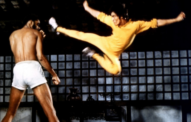Bruce Lee and Kareem Abdul-Jabbar in The Game of Death (1978).
