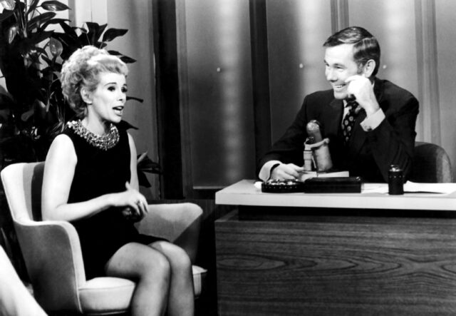 Joan Rivers and Johnny Carson on his talk show. 