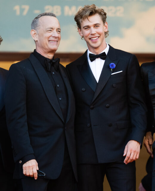 Tom Hanks and Austin Butler in suits.
