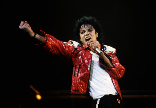 Michael Jackson performing on stage