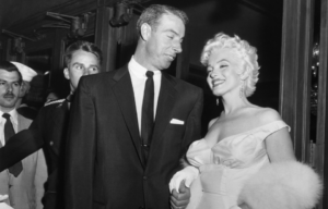 Joe DiMaggio and Marilyn Monroe at the premiere of 'The Seven year Itch,' 1955.