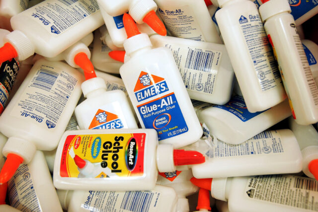 Pile of Elmer's glue products