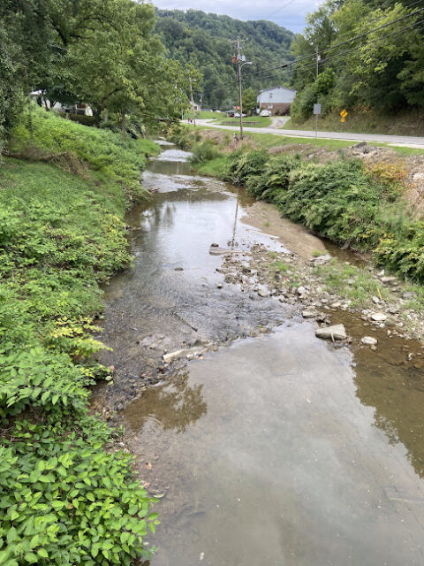 Troublesome Creek running along a road