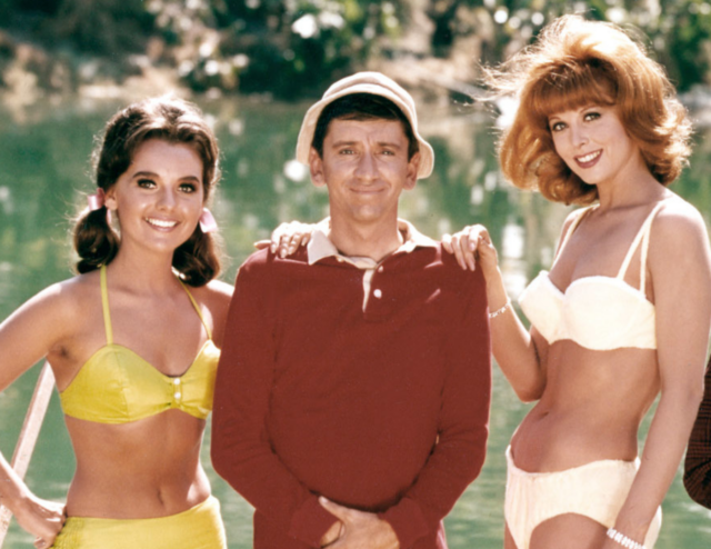Dawn Wells, Bob Denver, and Tina Louise on 'Gilligan's Island.'