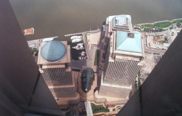 A top view of the World Financial Center.