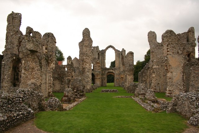 View from inside the Castle Acre Priory.