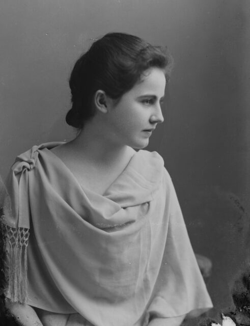 Side portrait of Edith Bolling Galt Wilson. 